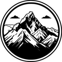 Mountain, Black and White Vector illustration