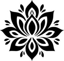 mandala - negro y blanco aislado icono - vector ilustración