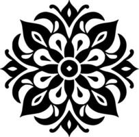 Mandala, Black and White Vector illustration