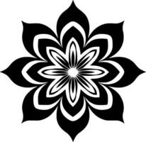 mandala - negro y blanco aislado icono - vector ilustración