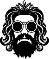 hippy - minimalista y plano logo - vector ilustración