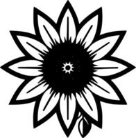 Flower - Black and White Isolated Icon - Vector illustration