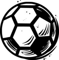 Football - Black and White Isolated Icon - Vector illustration