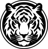 Tigre - negro y blanco aislado icono - vector ilustración