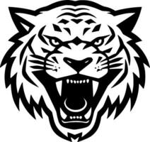 Tigre - negro y blanco aislado icono - vector ilustración