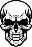 Skull - Black and White Isolated Icon - Vector illustration