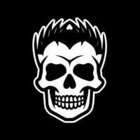 Skull, Black and White Vector illustration