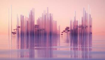 ligero magenta y pastel horizonte en etéreo geometría ai generado foto