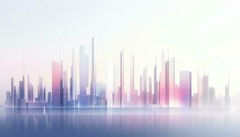 Light Magenta and Pastel Skyline in Ethereal Geometry AI generated photo