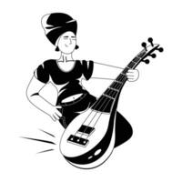 Trendy Sitarist Concepts vector