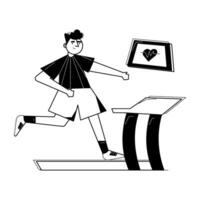 Trendy Treadmill Running vector