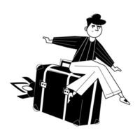 Trendy Travel Suitcase vector