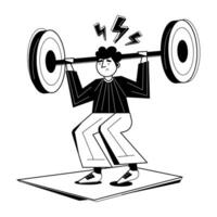 Trendy Weightlifting Concepts vector