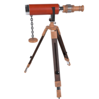 a telescope on a tripod with a chain png