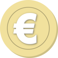euro icon 3D render illustration. png