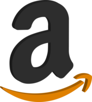 amazon logotyp symbol. e-handel hemsida. amazon största uppkopplad försäljning hemsida. png