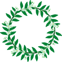Floral wreath with branch leaves png