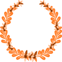 Autumn leaves wreath with flower clipart png