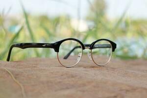 Glasses, eye glasses on blur background photo