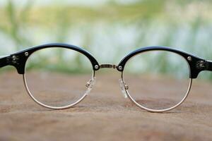 Glasses, eye glasses on blur background photo