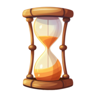 Hourglass in cartoon style, on a transparent background. AI generative. png