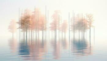 Floating in the Air Ethereal Nature and 3D Pastel Skyline AI generated photo