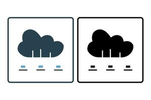 cloud computing icon. icon related to device, computer technology. solid icon style. simple vector design editable