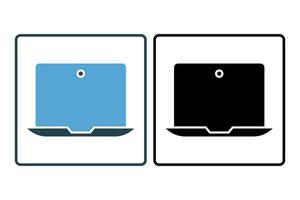 device icon. laptop. icon related to device, computer technology. Solid icon style. Simple vector design editable