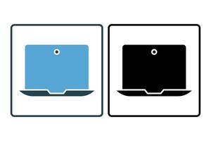 device icon. laptop. icon related to device, computer technology. Solid icon style. Simple vector design editable