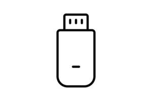 usb icon. icon related to device, computer technology. line icon style. simple vector design editable