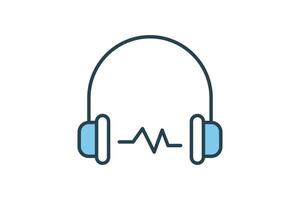 headphone icon. icon related to device, computer technology. flat line icon style. simple vector design editable