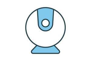 web camera icon. icon related to device, computer technology. flat line icon style. simple vector design editable