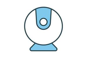 web camera icon. icon related to device, computer technology. flat line icon style. simple vector design editable