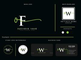 Modern Of Logo Image, Luxury OF Initial Signature Circle Logo Branding vector