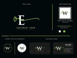 Modern Oe Logo Image, Luxury OE Initial Signature Circle Logo Branding vector