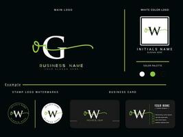 Modern OG Logo Image, Luxury Og Initial Signature Circle Logo Branding vector