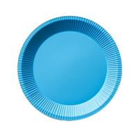 AI Generative blue paper plate on transparent background , AI generative png