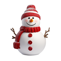 AI Generative White cute snowman  on transparent background  AI generative png