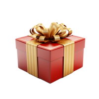 AI Generative beautiful red gift box  on transparent background AI generative png