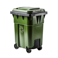 AI Generative A recyclable green trash can on transparent background , AI generative png