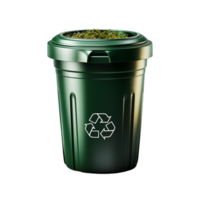 AI Generative A recyclable green trash can on transparent background , AI generative png