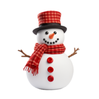 AI Generative White cute snowman  on transparent background  AI generative png