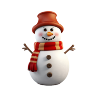 ai génératif blanc mignonne bonhomme de neige sur transparent Contexte ai génératif png