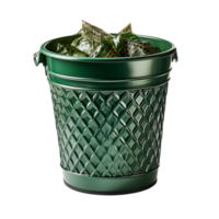 AI Generative A recyclable green trash can on transparent background , AI generative png