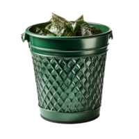 AI Generative A recyclable green trash can on transparent background , AI generative png