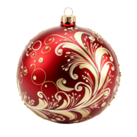 ai generativ rot Weihnachten Ball Ornamente auf transparent Hintergrund ai generativ png