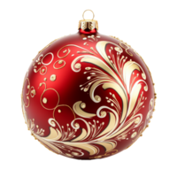 AI Generative Red Christmas Ball Ornaments  on transparent background AI generative png