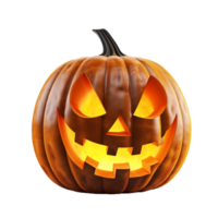 AI Generative Halloween Pumpkin on transparent background AI generative png