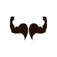 Arm muscle silhouette logo biceps icon vector