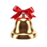 AI Generative 3D Christmas bell  on transparent background AI generative png